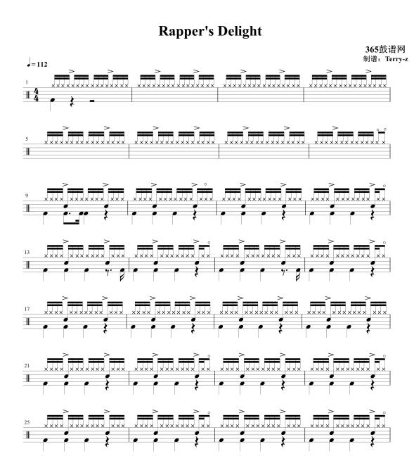 原创鼓谱 Rapper's Delight 鼓谱 架子鼓 高清鼓谱
